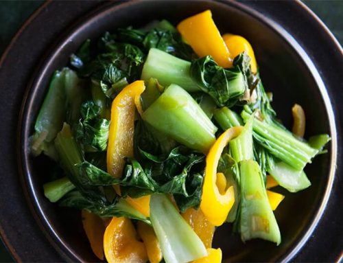 Baby Bok Choy and Yellow Bell Peppers
